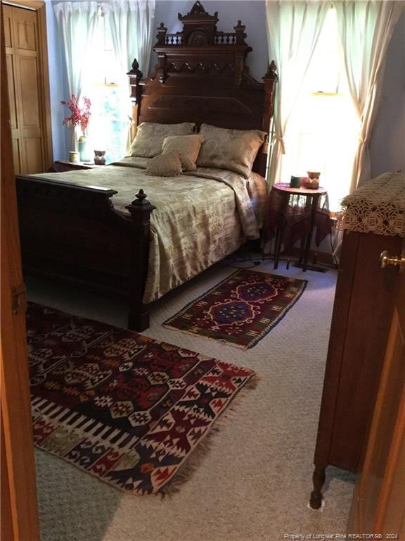 bedroom with carpet