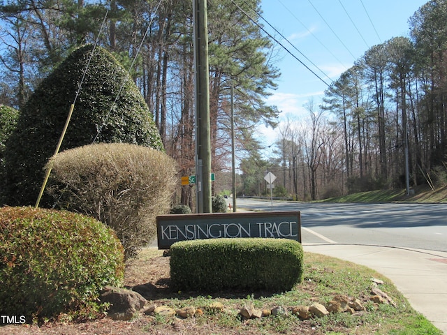 view of community sign