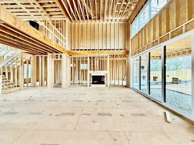 interior space featuring a high ceiling