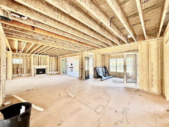 below grade area with french doors