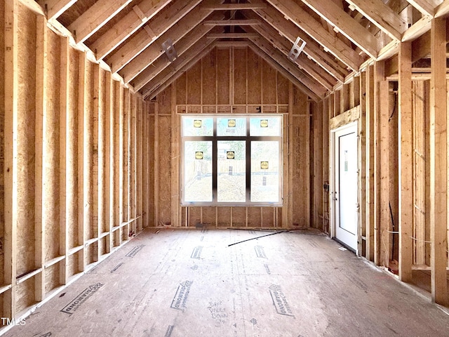 misc room featuring vaulted ceiling