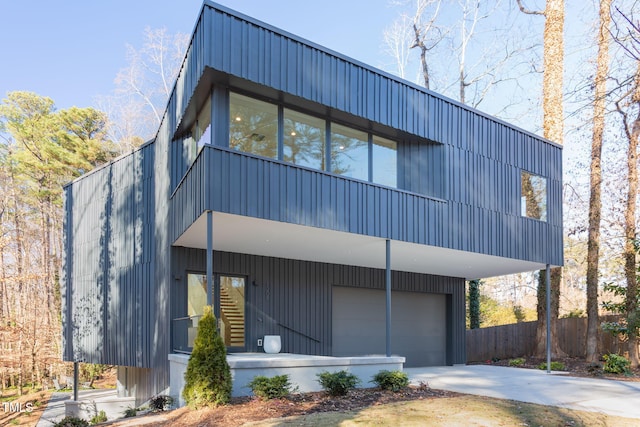 modern home with a garage