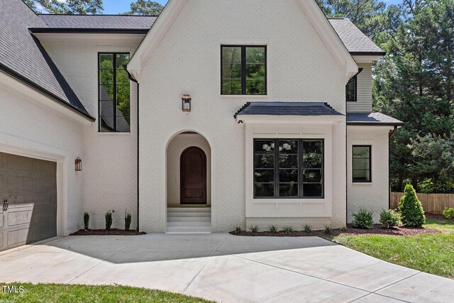 view of front of home with a garage