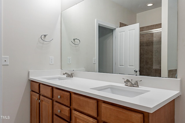 bathroom featuring dual bowl vanity