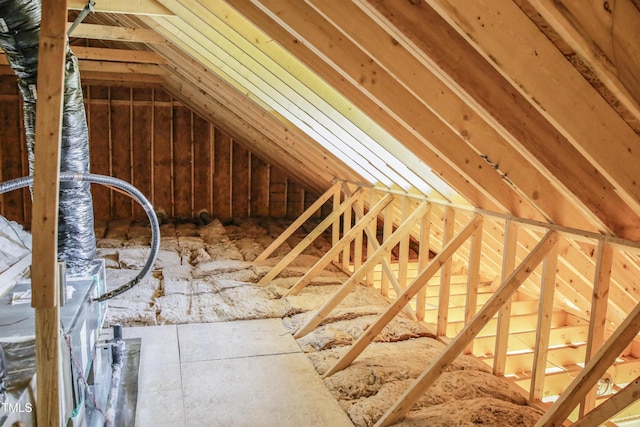 view of unfinished attic