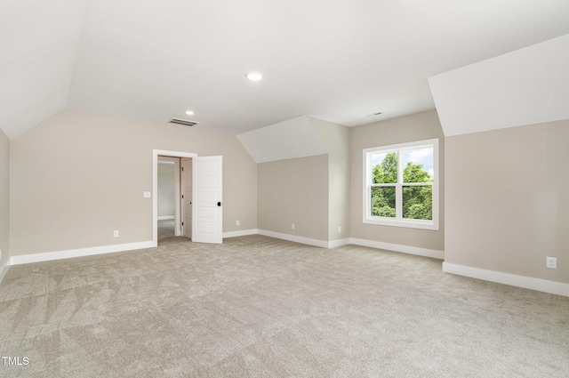 7327 Shawan Rd, Wendell, NC 27591 - additional living space featuring vaulted ceiling, carpet, baseboards, and recessed lighting