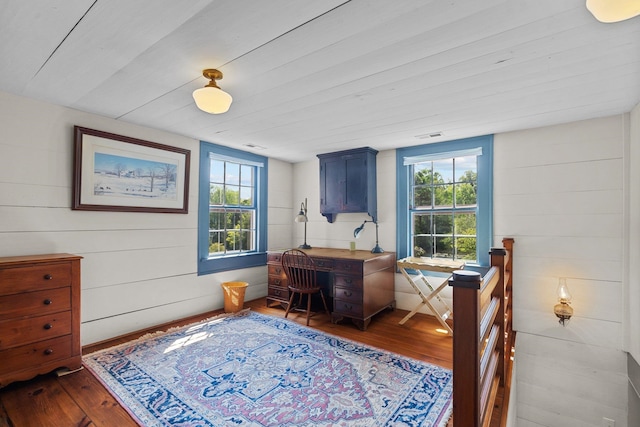 interior space with hardwood / wood-style flooring