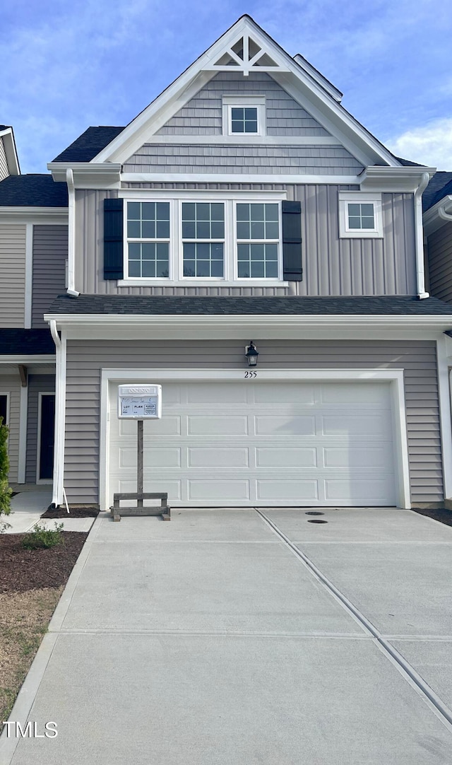 view of front of house with a garage