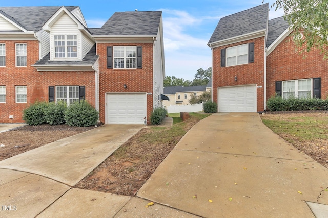 view of side of home with a garage