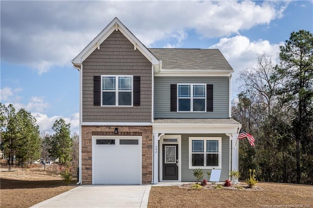 view of front of home with a garage