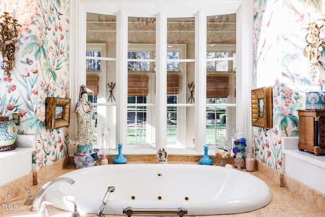 bathroom with a washtub