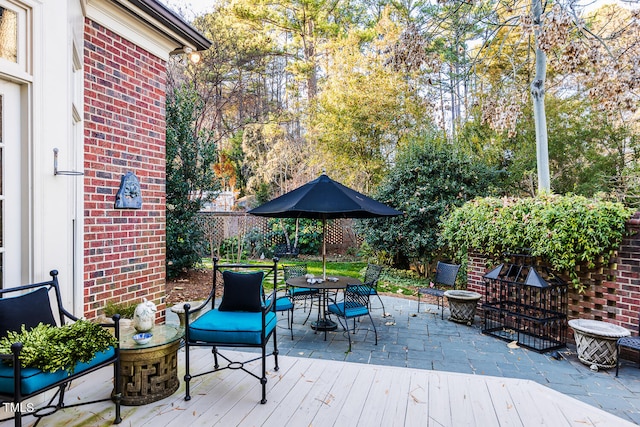 view of patio / terrace featuring a deck