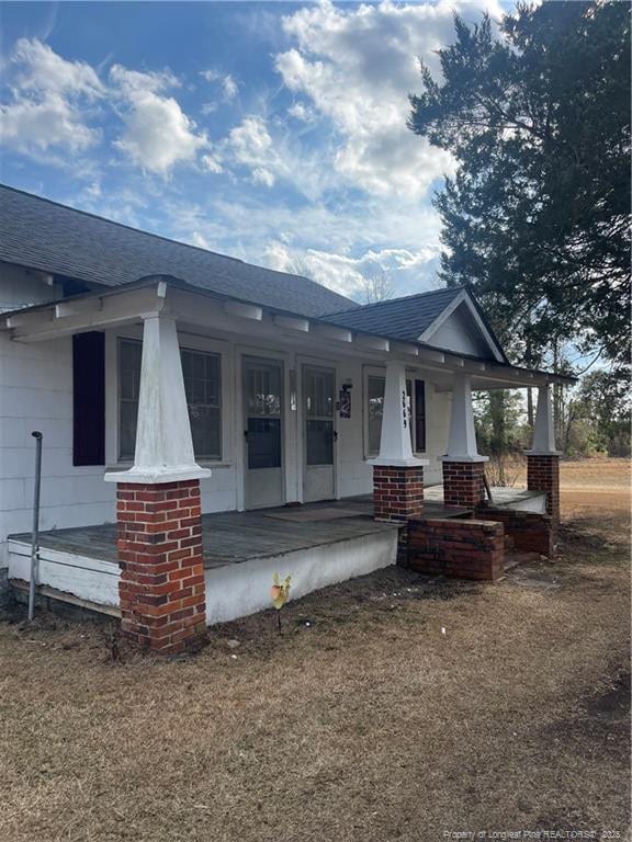 exterior space with covered porch