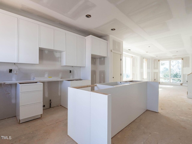 kitchen with white cabinetry