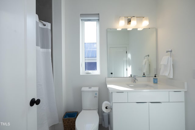 bathroom with toilet and vanity