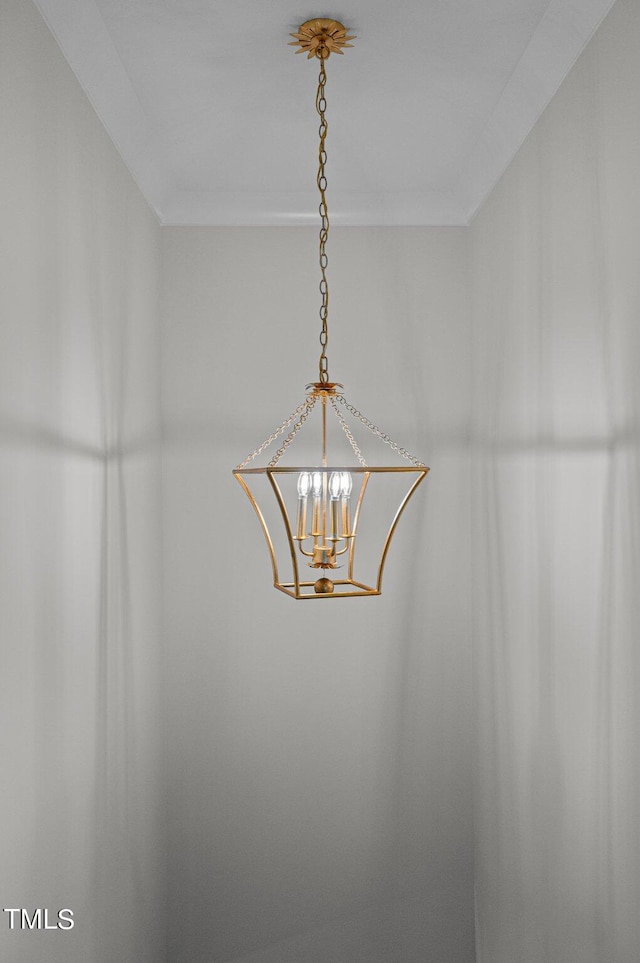 details with a notable chandelier