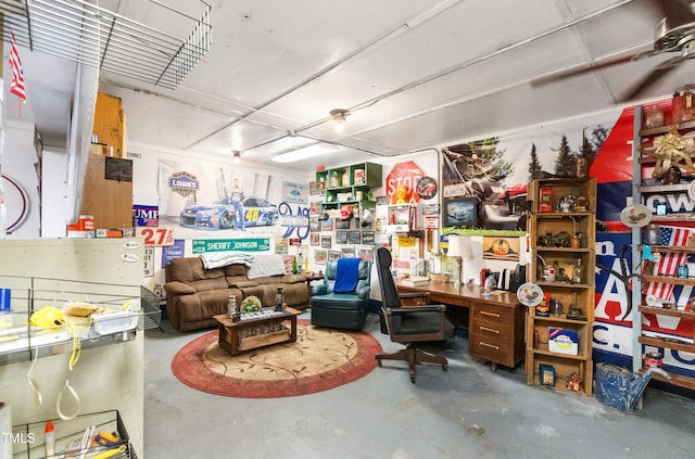 interior space featuring concrete floors