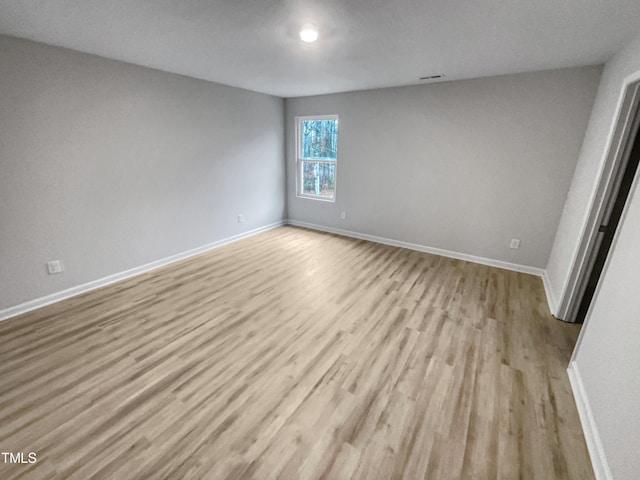 empty room featuring light wood-type flooring