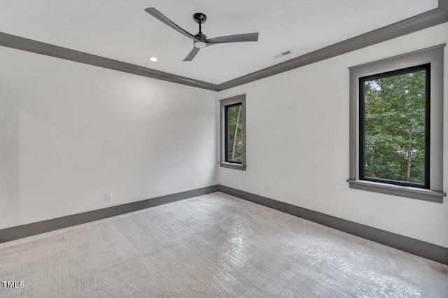 1312 Hunting Ridge Rd, Raleigh, NC 27615 - spare room featuring healthy amount of natural light, a ceiling fan, baseboards, and recessed lighting