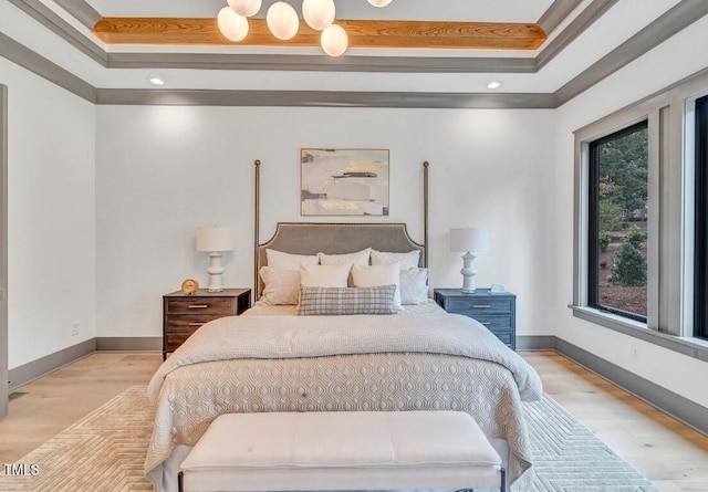1312 Hunting Ridge Rd, Raleigh, NC 27615 - bedroom featuring baseboards, wood finished floors, and recessed lighting