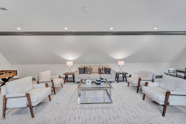 1312 Hunting Ridge Rd, Raleigh, NC 27615 - living area with lofted ceiling and recessed lighting