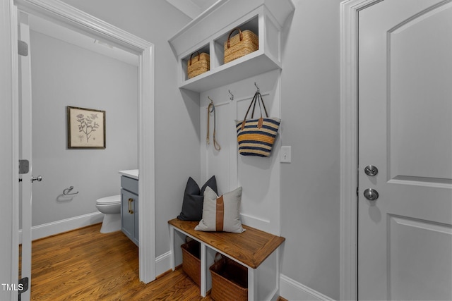 262 Hook Dr Lot 12, Fuquay Varina, NC 27526 - mudroom featuring wood finished floors and baseboards