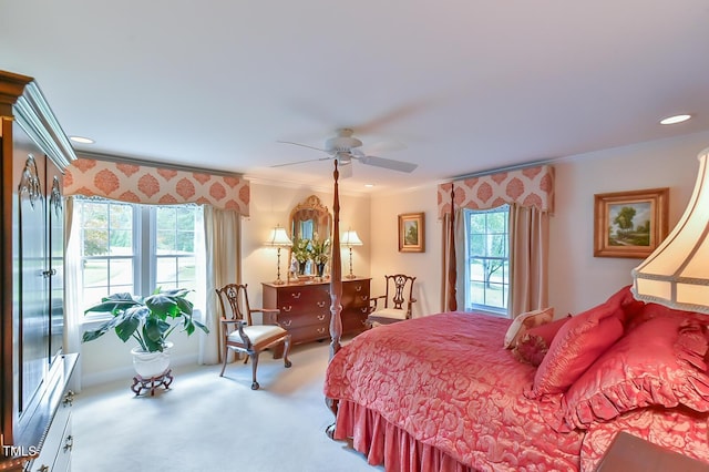 304 Homestead Rd Rd, Chapel Hill, NC 27516 - carpeted bedroom featuring crown molding and a ceiling fan