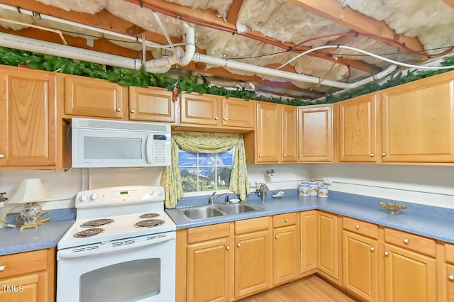 304 Homestead Rd Rd, Chapel Hill, NC 27516 - kitchen with white appliances and light wood finished floors