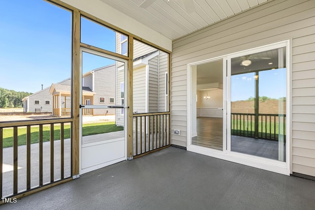 view of unfurnished sunroom