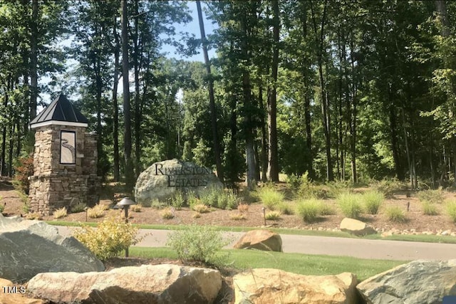 view of community sign