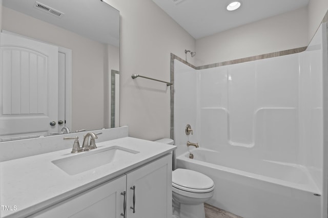 345 Sutherland Dr, Franklinton, NC 27525 - bathroom with toilet, vanity, tub / shower combination, and recessed lighting