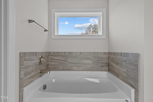 bathroom featuring a washtub