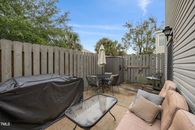 view of patio with area for grilling