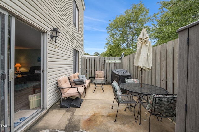 view of patio / terrace with an outdoor living space