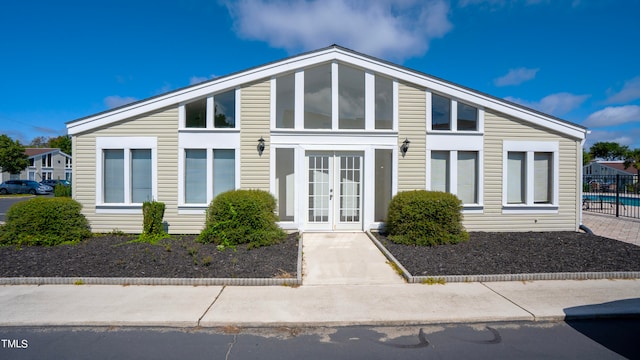 view of front of home featuring french doors