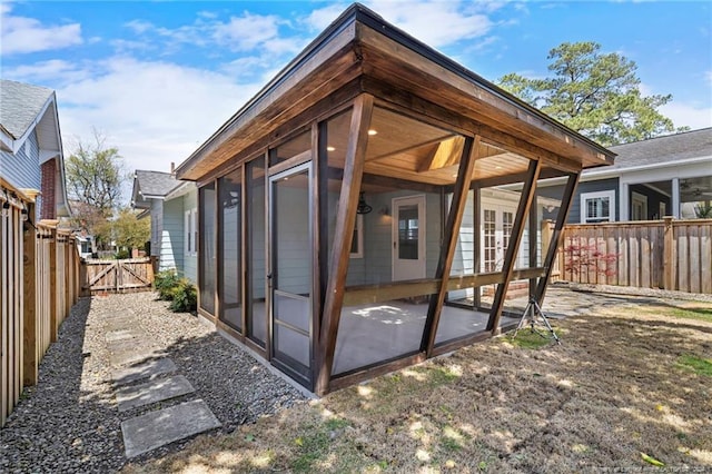 view of shed / structure featuring a sunroom