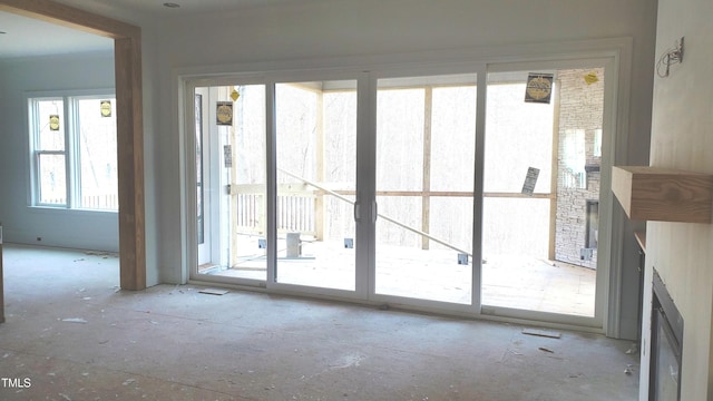 empty room featuring a fireplace