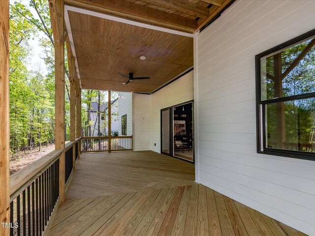 122 W Beech Slope Ct, Chapel Hill, NC 27517 - wooden deck featuring ceiling fan