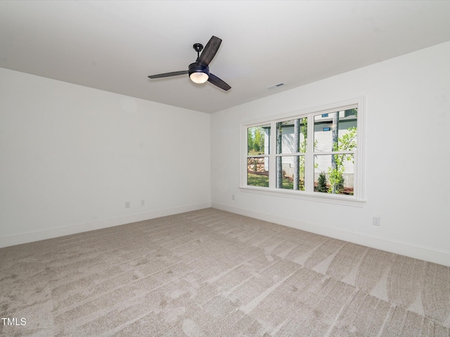 122 W Beech Slope Ct, Chapel Hill, NC 27517 - empty room with carpet flooring, a ceiling fan, baseboards, and visible vents