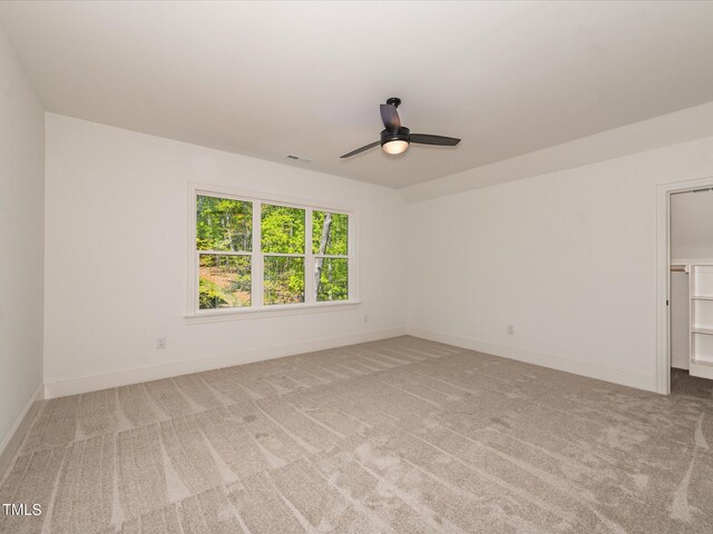 122 W Beech Slope Ct, Chapel Hill, NC 27517 - spare room featuring baseboards, carpet, ceiling fan, and visible vents