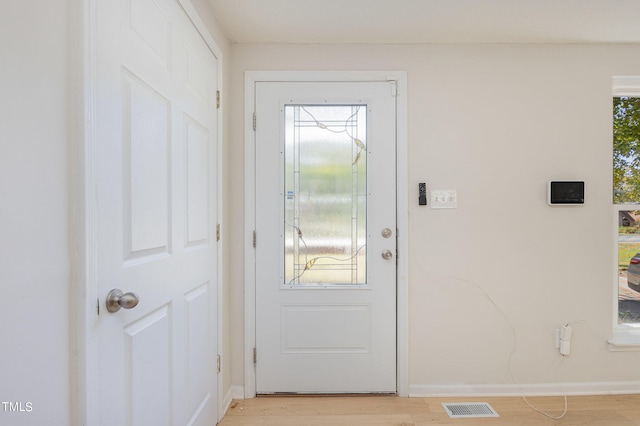 entryway featuring light hardwood / wood-style flooring