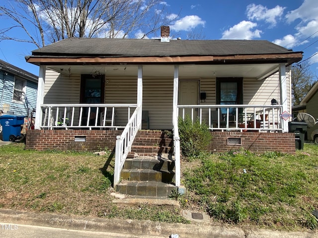 bungalow-style house featuring a porch