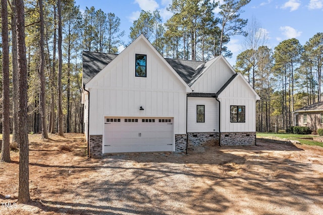 view of modern inspired farmhouse