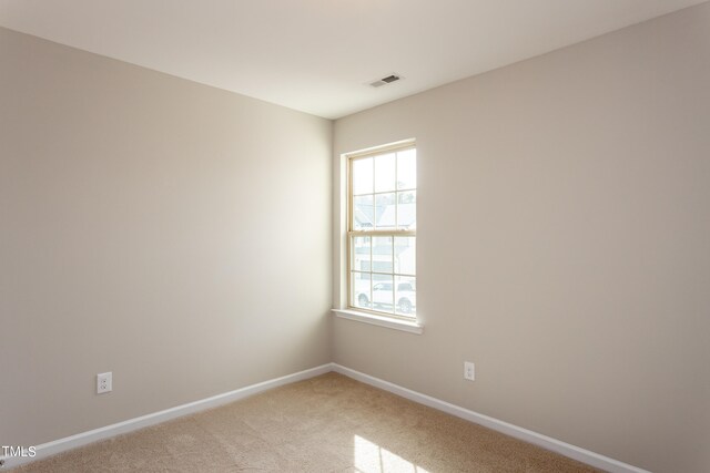 spare room featuring light colored carpet and plenty of natural light