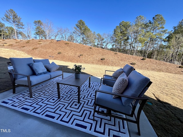 view of patio / terrace featuring an outdoor living space