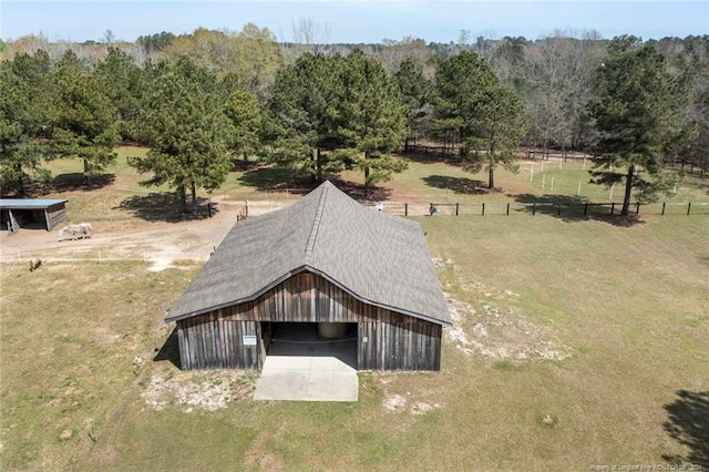 bird's eye view featuring a rural view