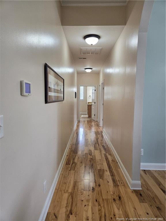 hall featuring light hardwood / wood-style floors