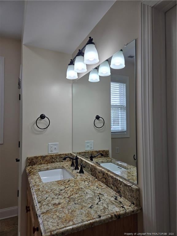 bathroom with oversized vanity