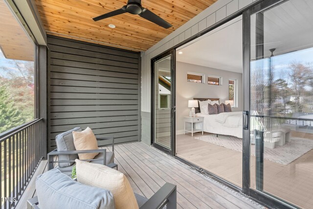 1435 Duplin Rd, Raleigh, NC 27607 - wooden deck featuring a ceiling fan