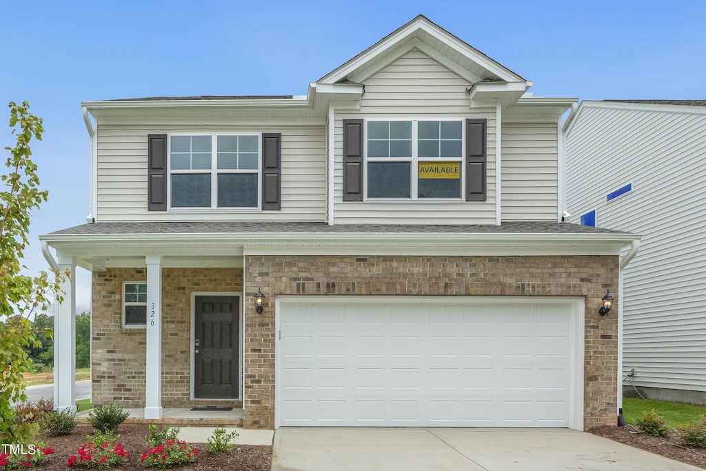 view of front facade with a garage